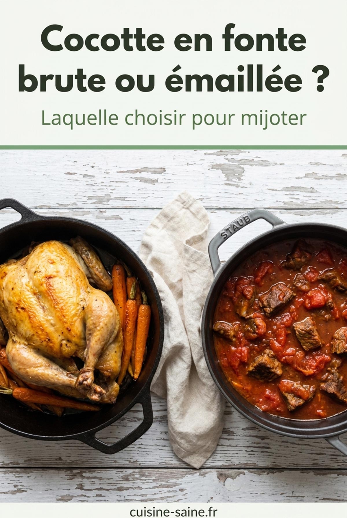 Cocotte en fonte brute ou émaillée ?