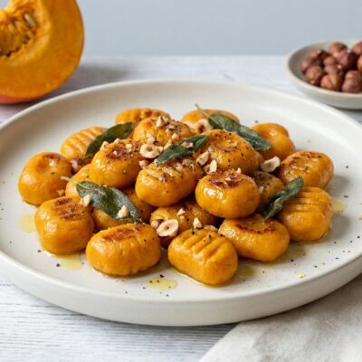 Gnocchis de potimarron sans gluten ni lactose, à la sauge