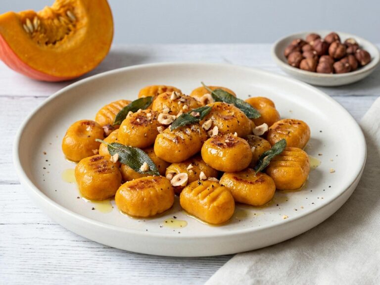 Gnocchis de potimarron sans gluten ni lactose, à la sauge