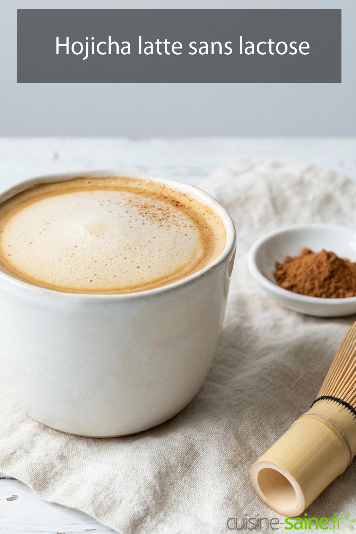 Recette de hojicha latte sans lactose à la boisson d'avoine