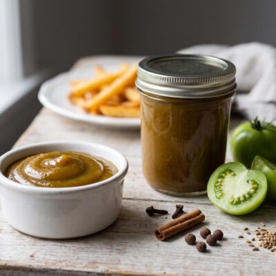 Ketchup de tomates vertes maison (conserve en bocaux)