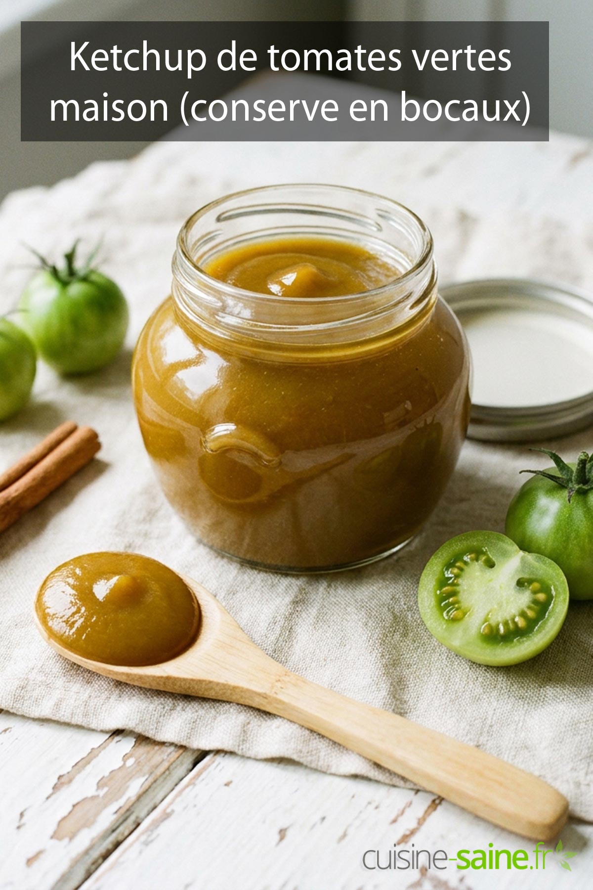 Recette de ketchup de tomates vertes sans gluten et sans lactose