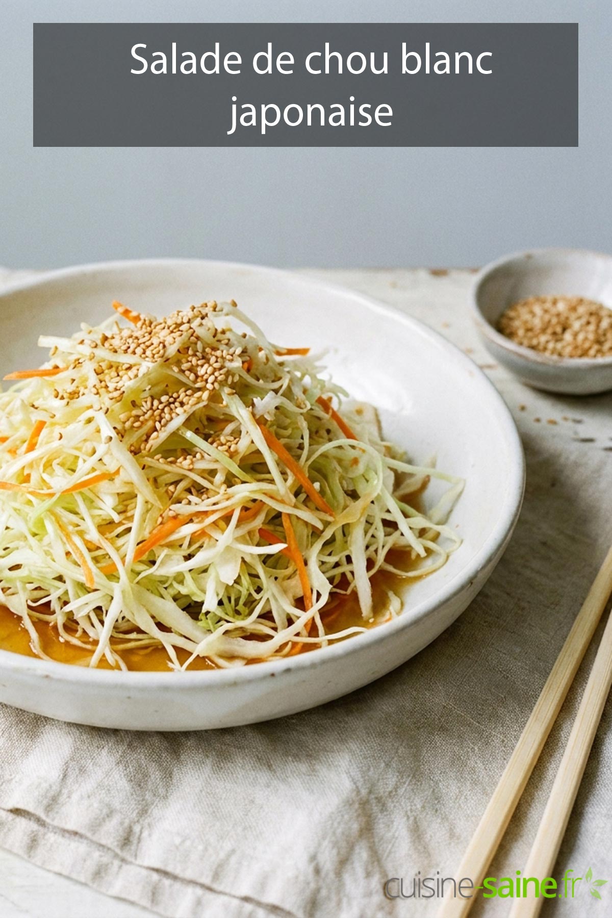 Recette de salade de chou blanc japonaise sans gluten et sans lactose