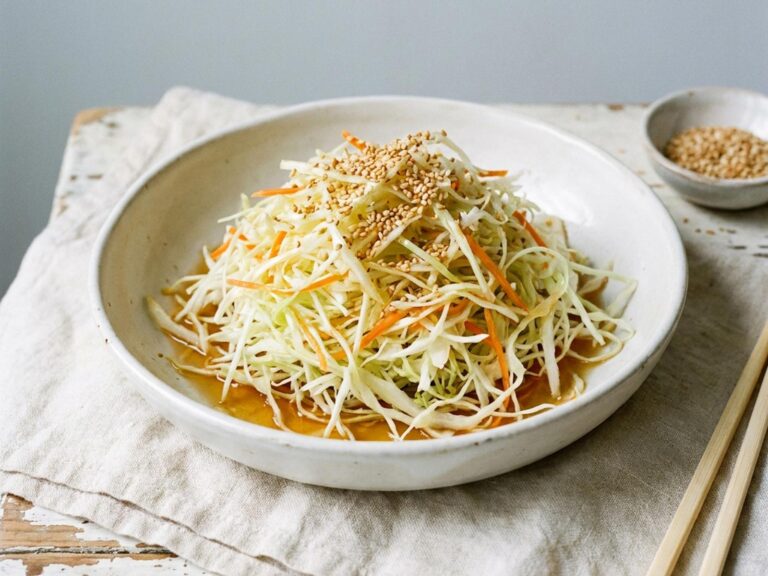 Recette de salade de chou blanc japonaise sans gluten et sans lactose