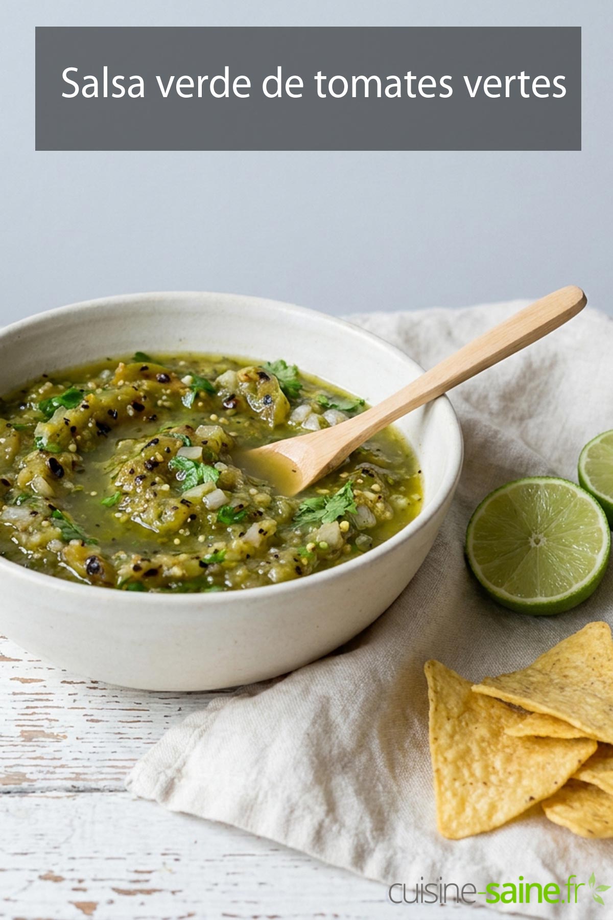 Recette de salsa verde de tomates vertes sans gluten et sans lactose